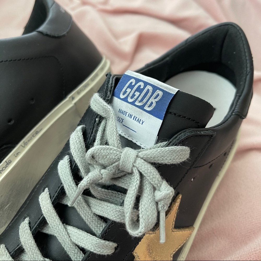 Golden Goose Black Hi Star Sneakers with Gold Star | US Size 7 - Picture 11 of 16